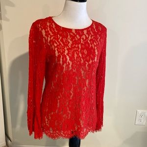 Rose + Olive Lace blouse long sleeve top